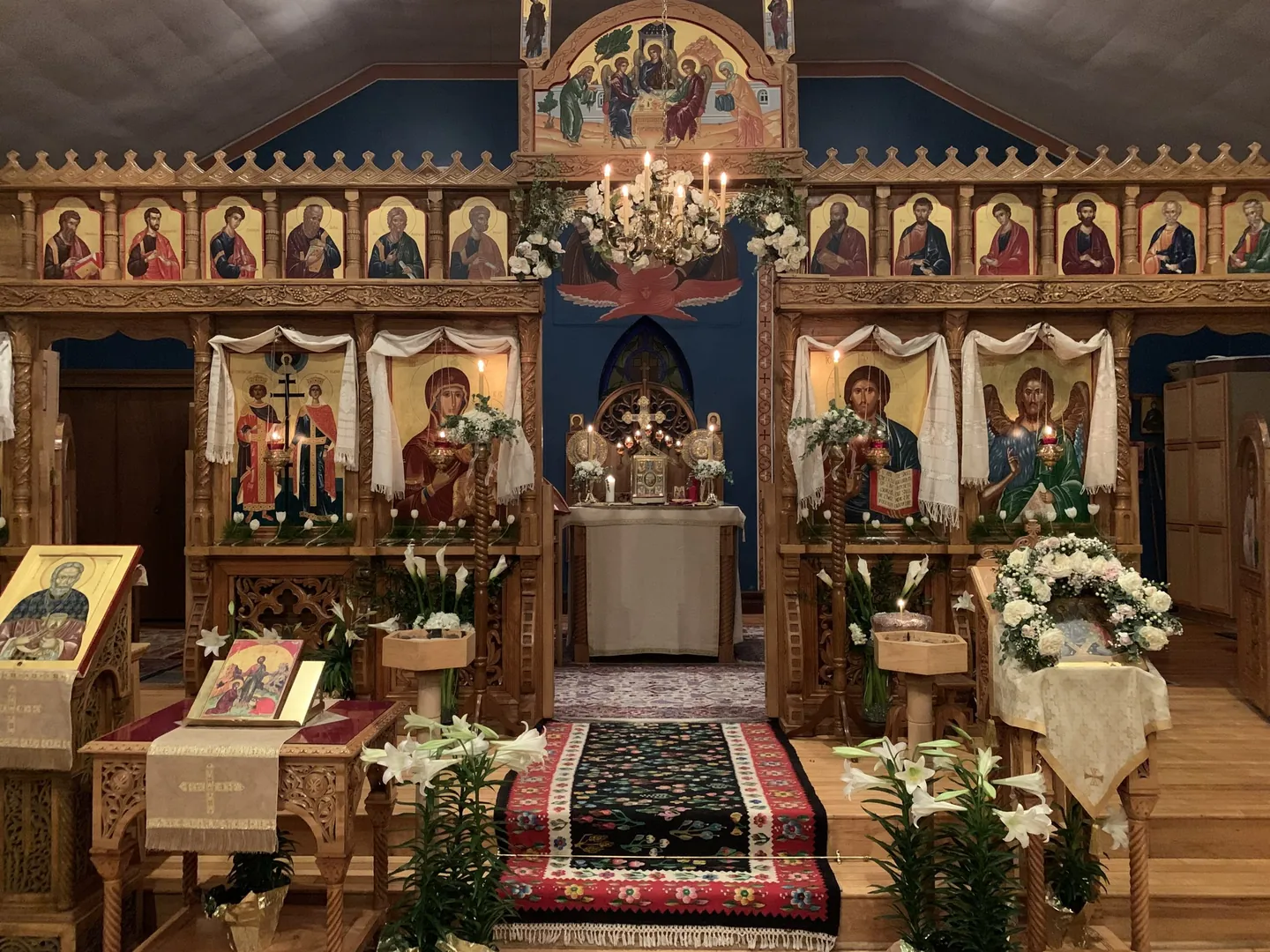 The icon-filled interior of Saints Constantine & Elena Orthodox Church