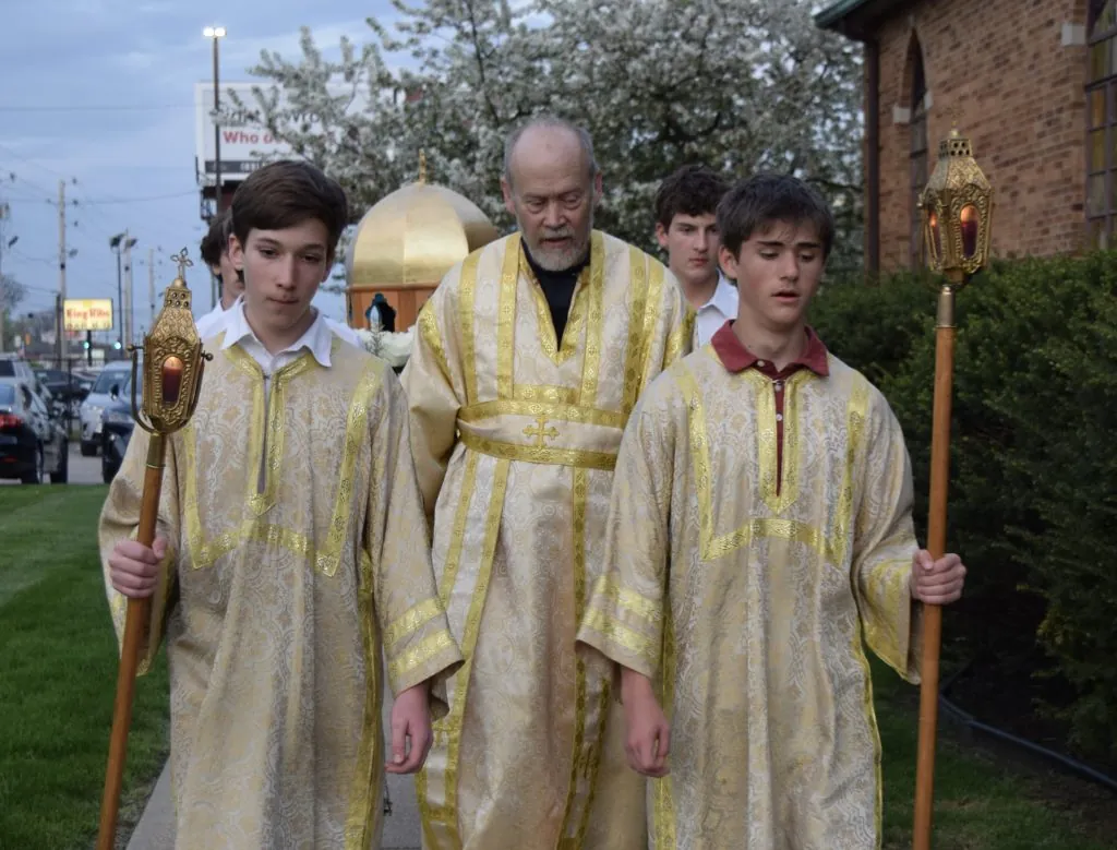 Subdeacon John Rigby in a church procession
